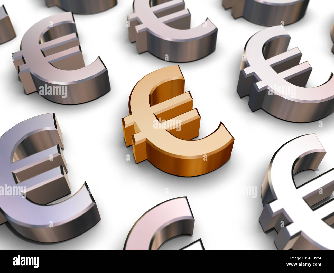 3d silver currency symbols hi-res stock photography and images - Alamy