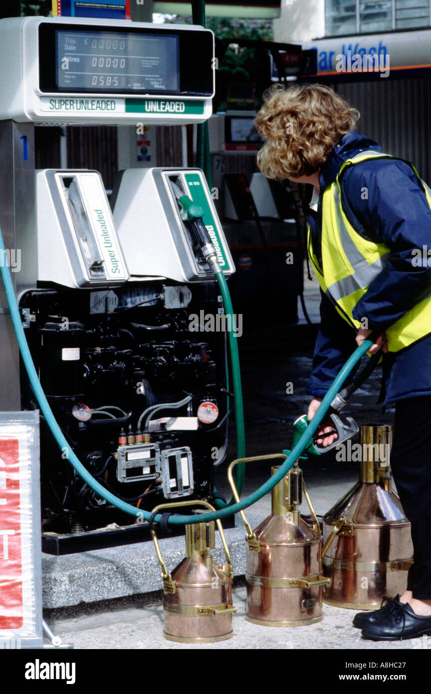 Trading Standards Officers test petrol pump at Garage England UK Pour