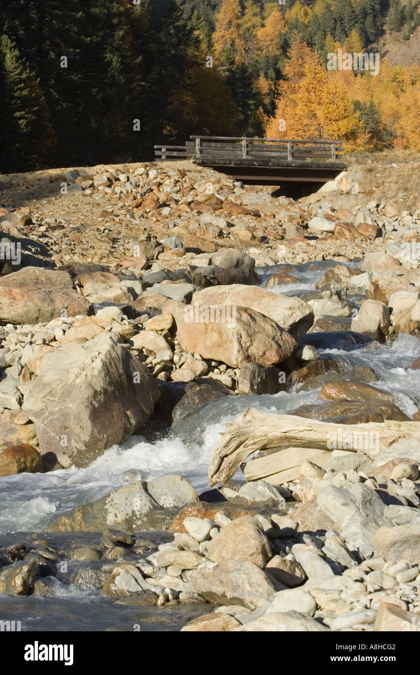 Mountain river wooden bridge hi-res stock photography and images - Alamy