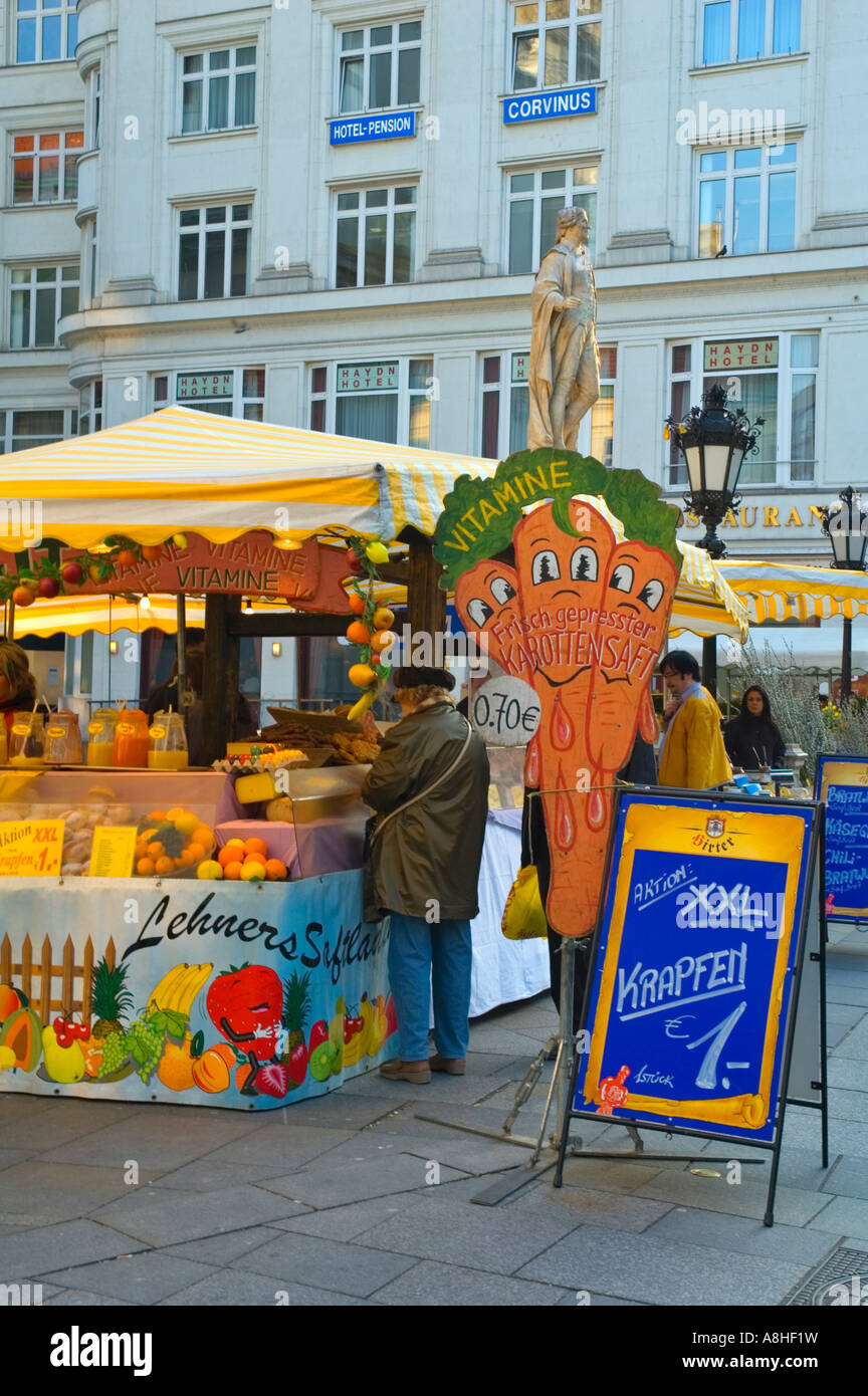 Market stall along Mariahilferstrasse in central Vienna Austria EU Stock Photo