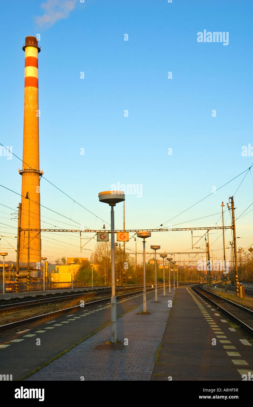Holesovice train station platform Prague Czech Republic EU Stock Photo Alamy