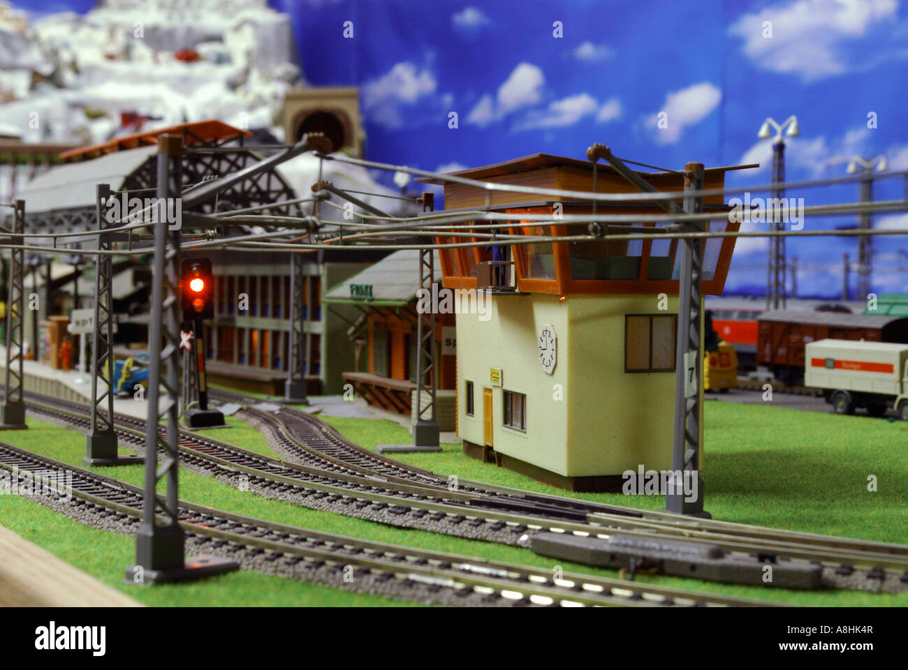 Hobby train on hobbyroom Stock Photo Alamy