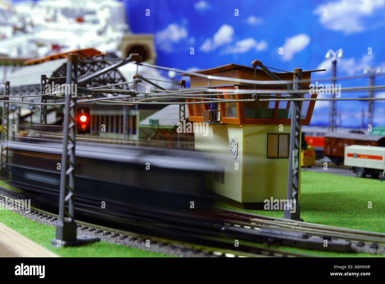 Hobby train on hobbyroom Stock Photo Alamy