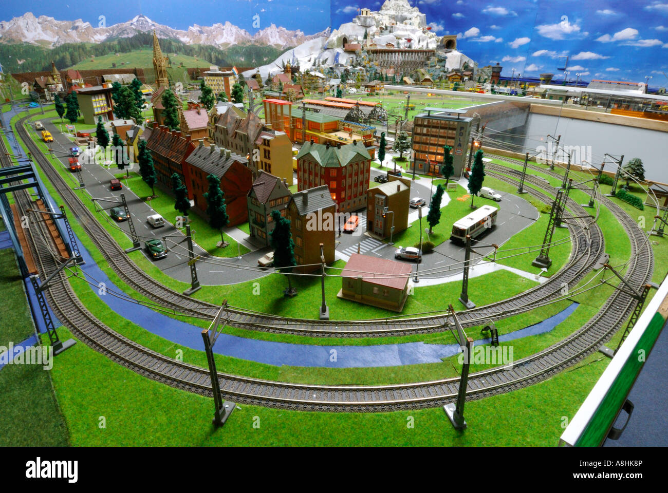 Hobby train on hobbyroom Stock Photo Alamy