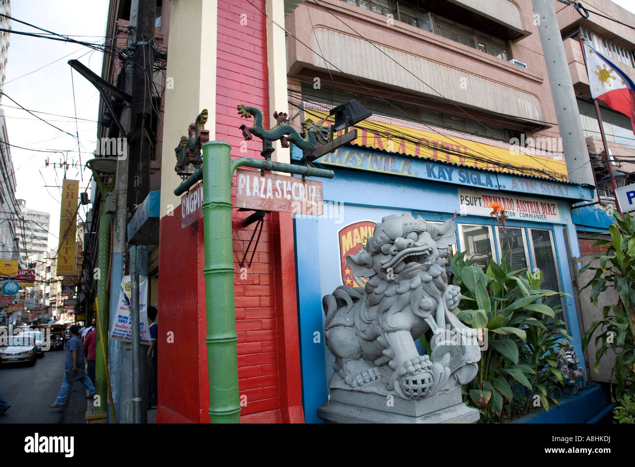 Street Sign, Binondo, Manila's Chinatown, Manila Philippines Stock