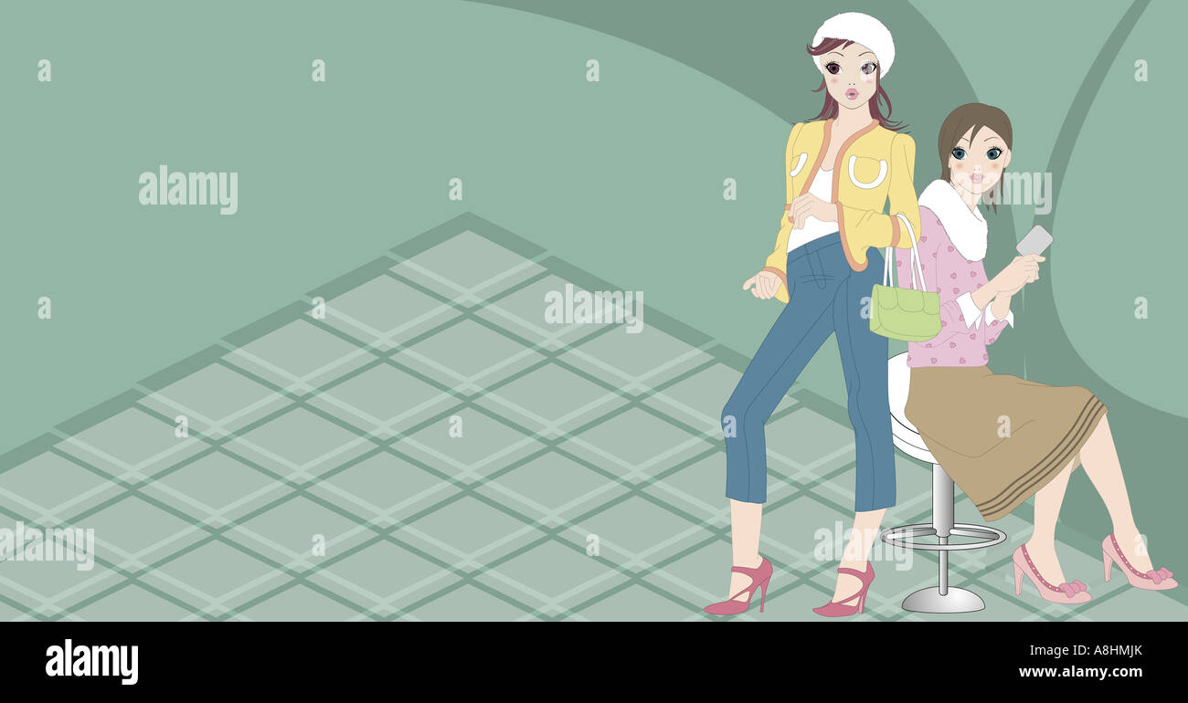 View of two women together Stock Photo - Alamy