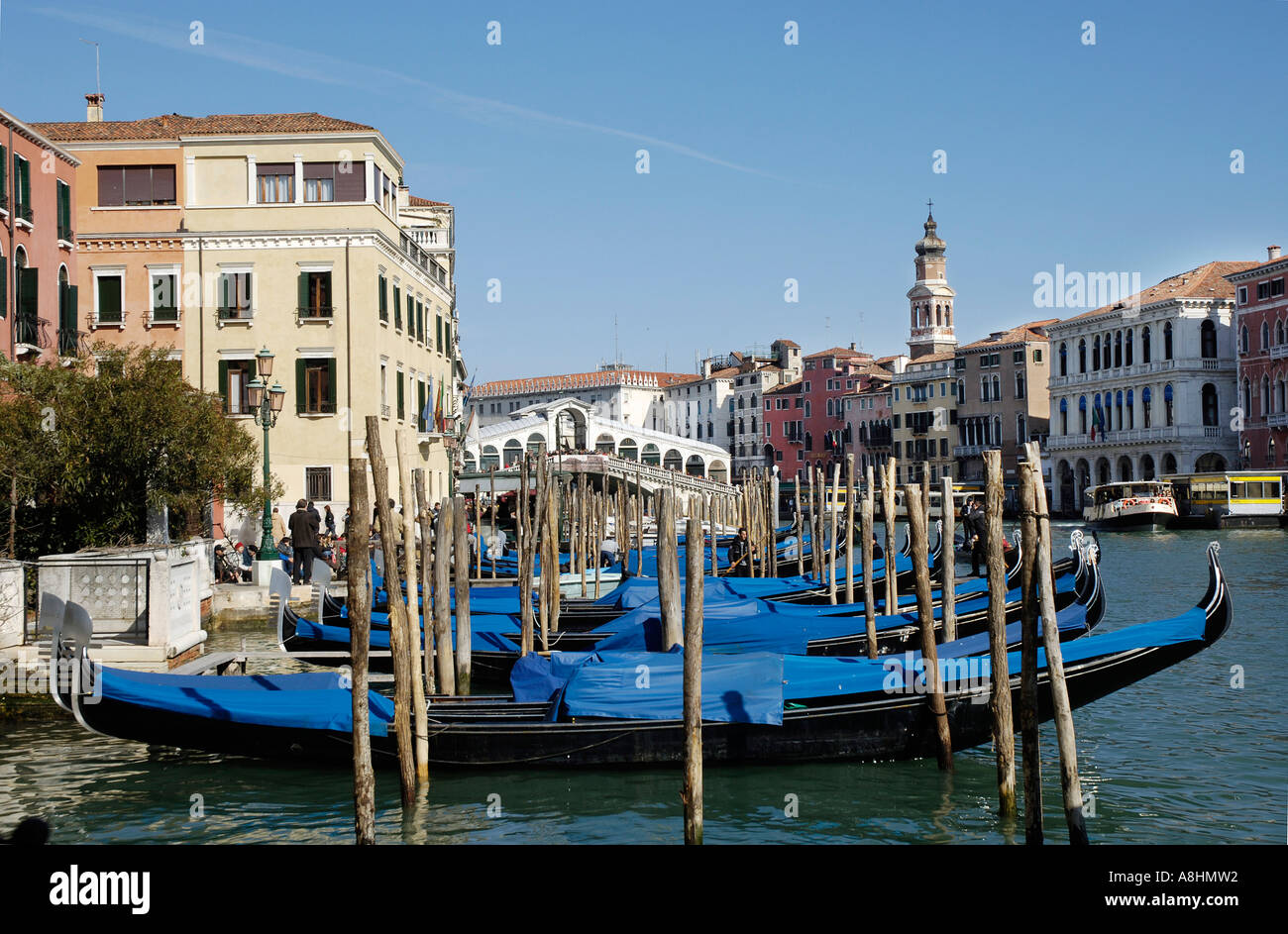 Blue covered gondolas hi-res stock photography and images - Alamy