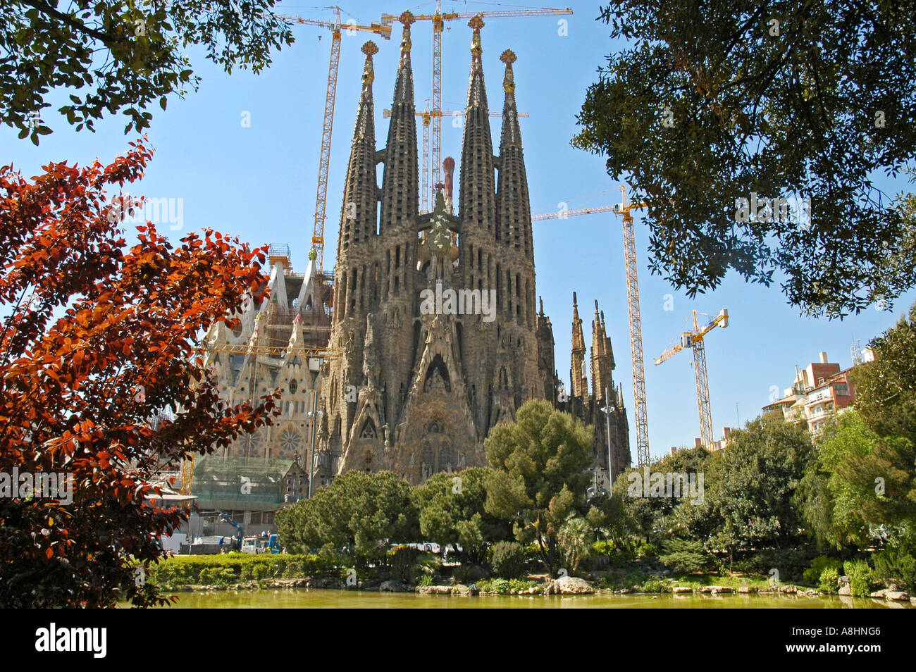 North face of the Sagrada Familia, Church of the Holy Family, architect  Antoni Gaudi, catherdrale, Barcelona, Catalonia, Spain Stock Photo - Alamy