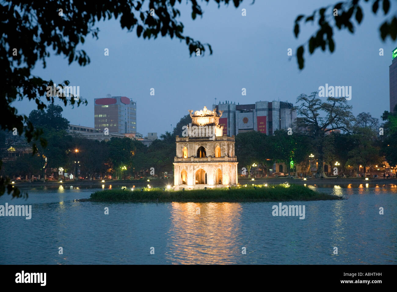 Thap Rua Tortoise Tower, Hoan Kiem Lake, Hanoi, Vietnam Stock Photo