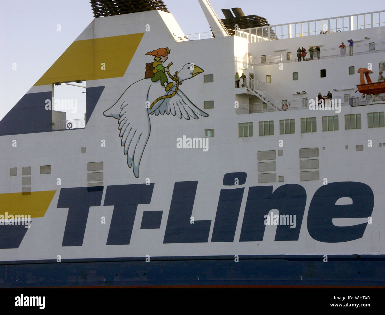 Ferry ship of the TT line 'Nils Holgersson' Stock Photo