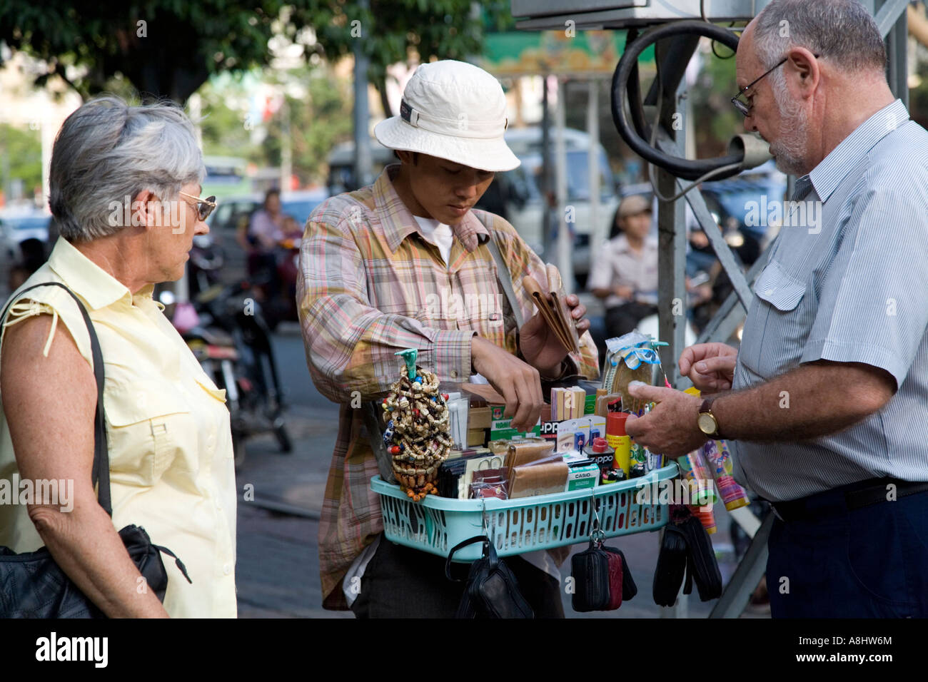 Street Vendor, Ho Chi Minh City, Vietnam Stock Photo