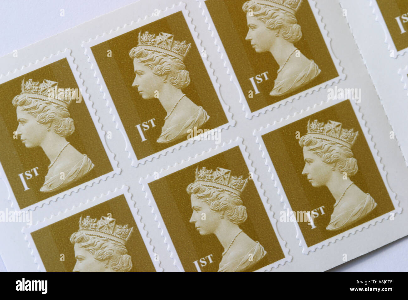 1st Class stamp book of stamps Stock Photo Alamy