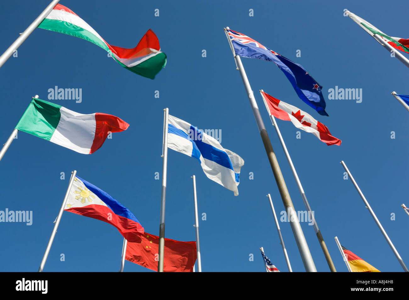 Flags of the World Nanaimo Vancouver Island British Columbia Canada Stock Photo