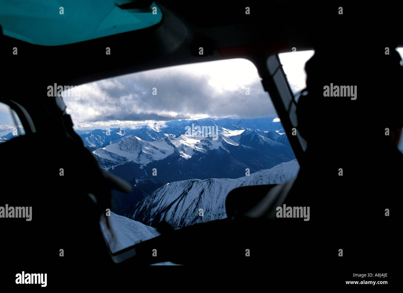 Alaska aerial flying in helicopter Stock Photo - Alamy