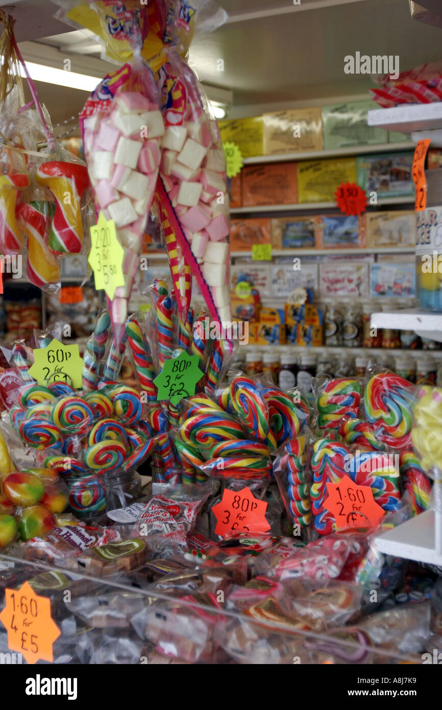 great britain west sussex brighton a rock shop on the pier Stock Photo