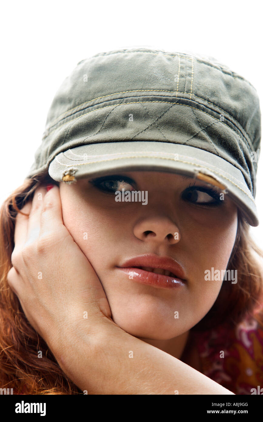 Stylish young woman wearing hat hi-res stock photography and images - Alamy