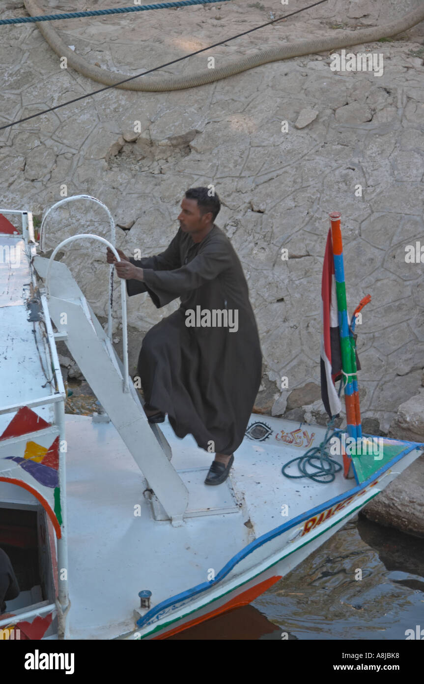 Egyptian male on boat hi-res stock photography and images - Alamy