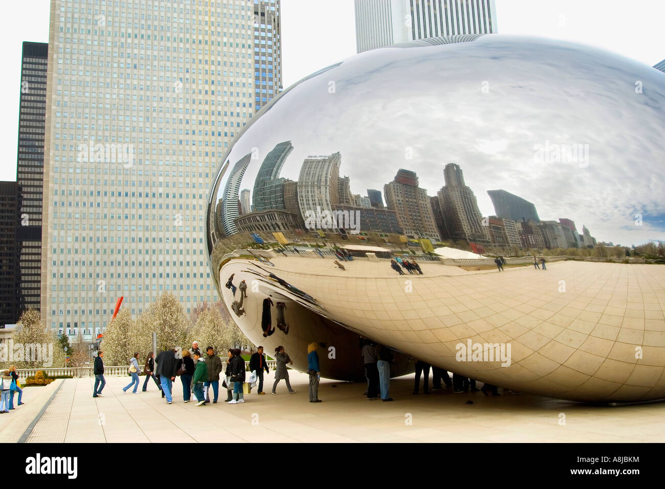 Chicago Bean Sculpture Stock Photo Alamy