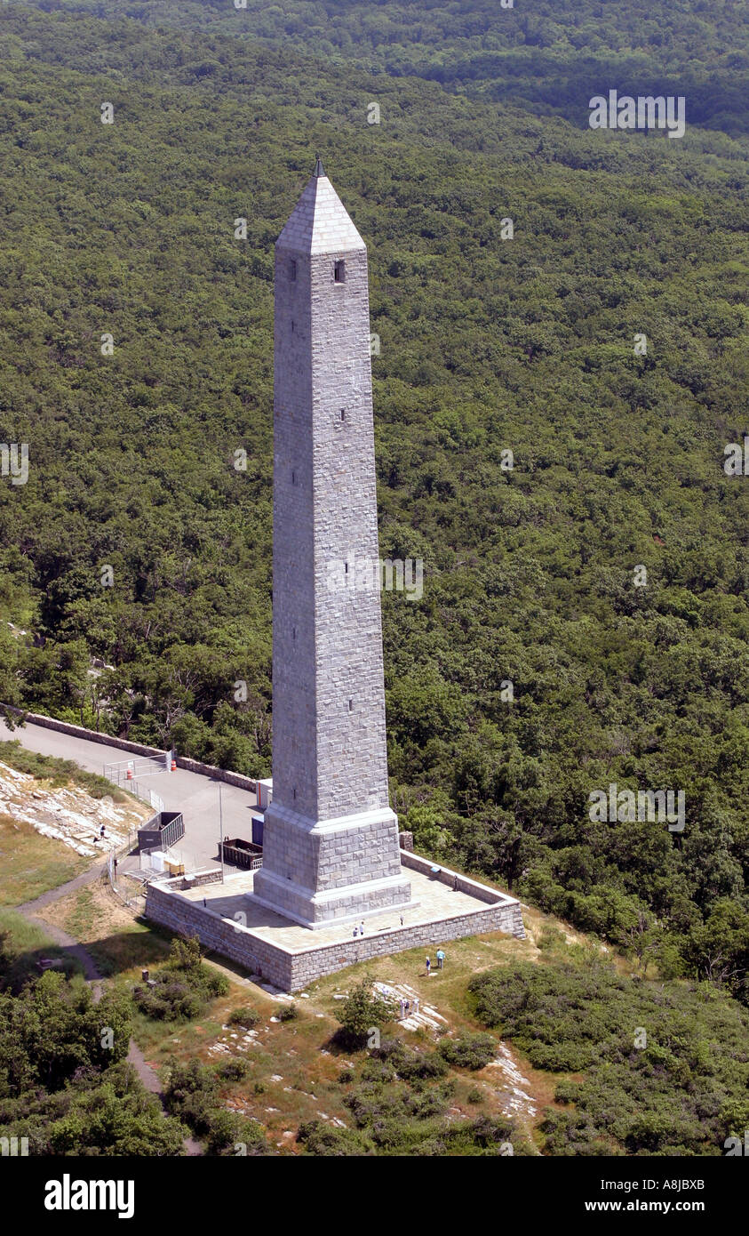 Aerial view of High Point Monument, located in Sussex County, New Jersey, U.S.A. Stock Photo