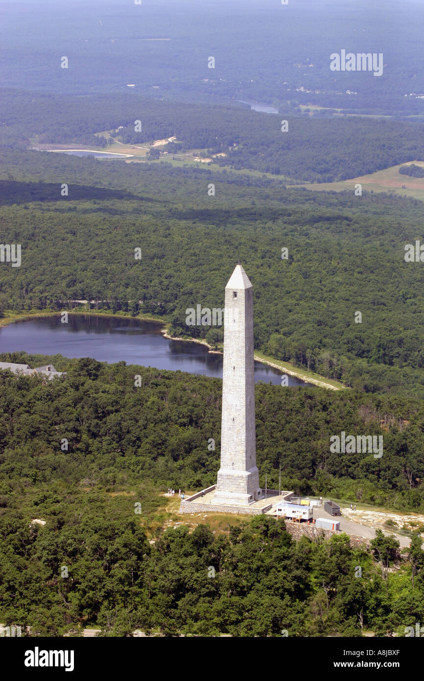 Aerial view of High Point Monument, located in Sussex County, New Jersey, U.S.A. Stock Photo