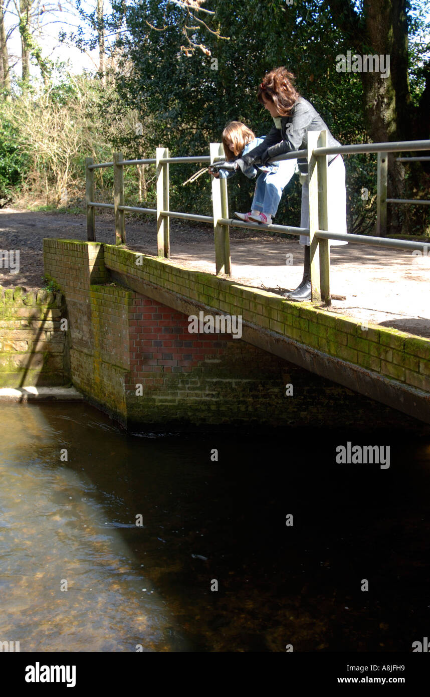 Pooh sticks game Stock Photo Alamy
