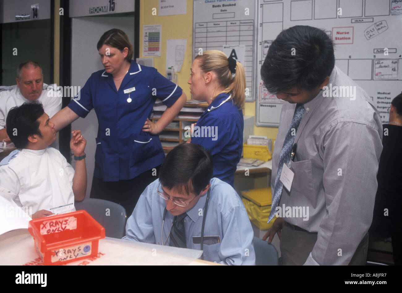 Medical staff at Chase Farm Hospital Accident and Emergency Unit