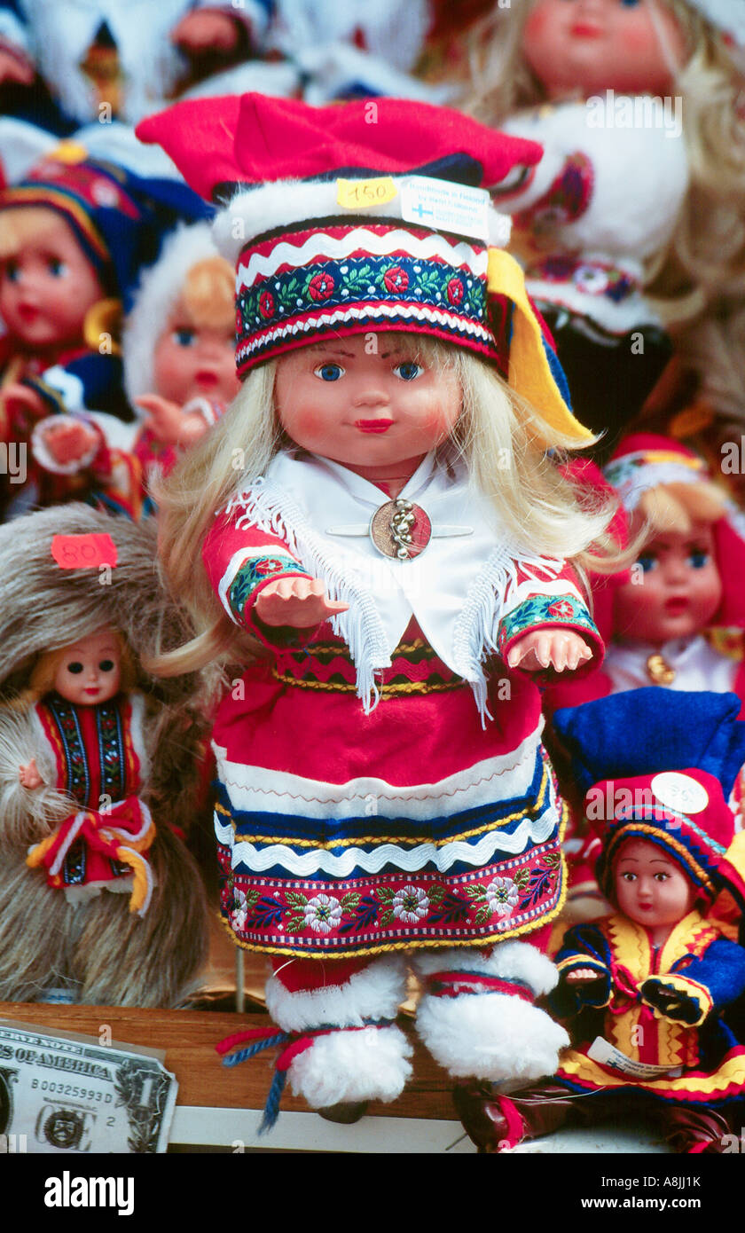 Souvenirs dolls for sale in a Helsinki tourist market Stock Photo Alamy