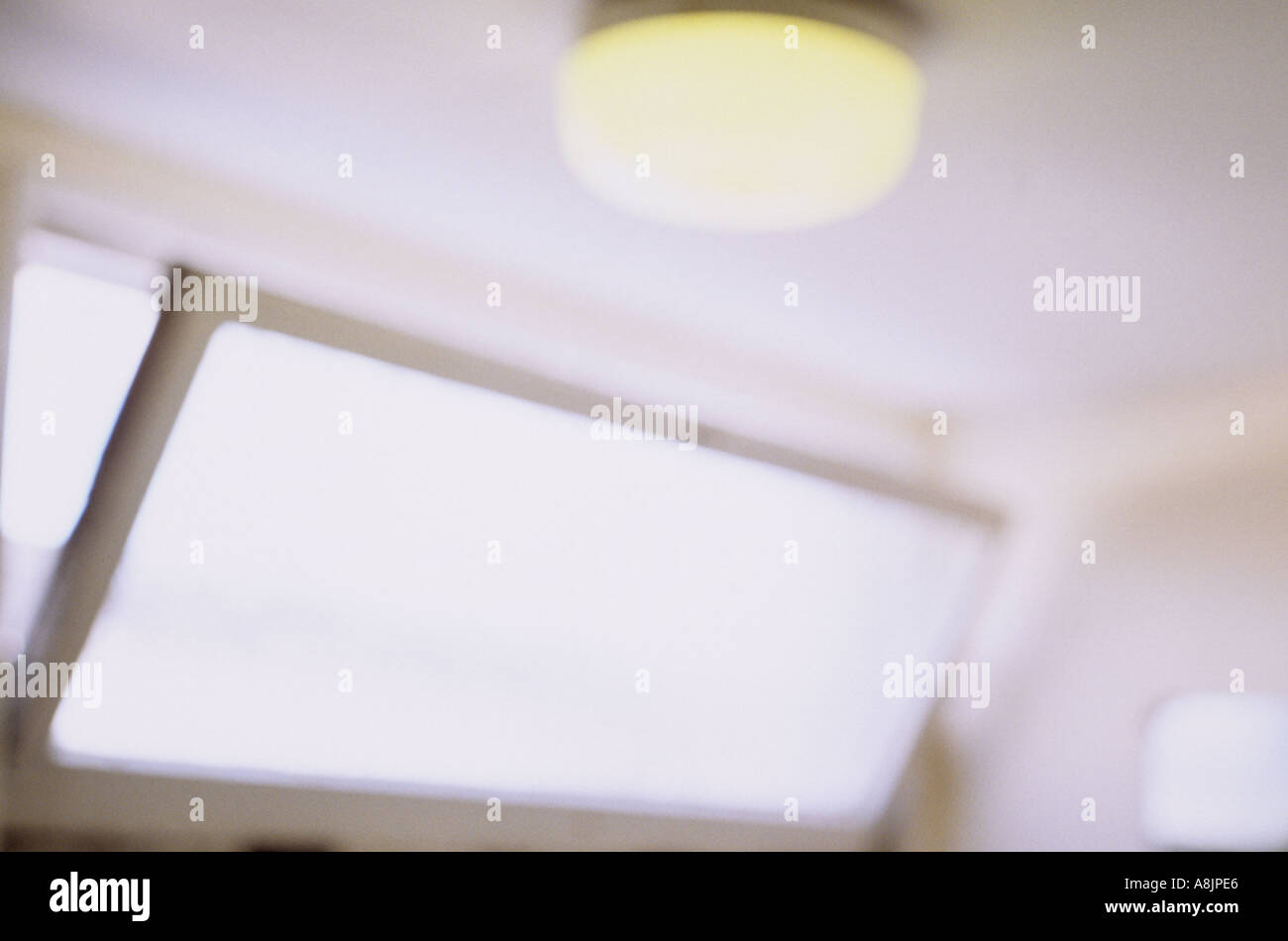 Defocussed Electric Light With Glass Bowl Diffuser Glowing From