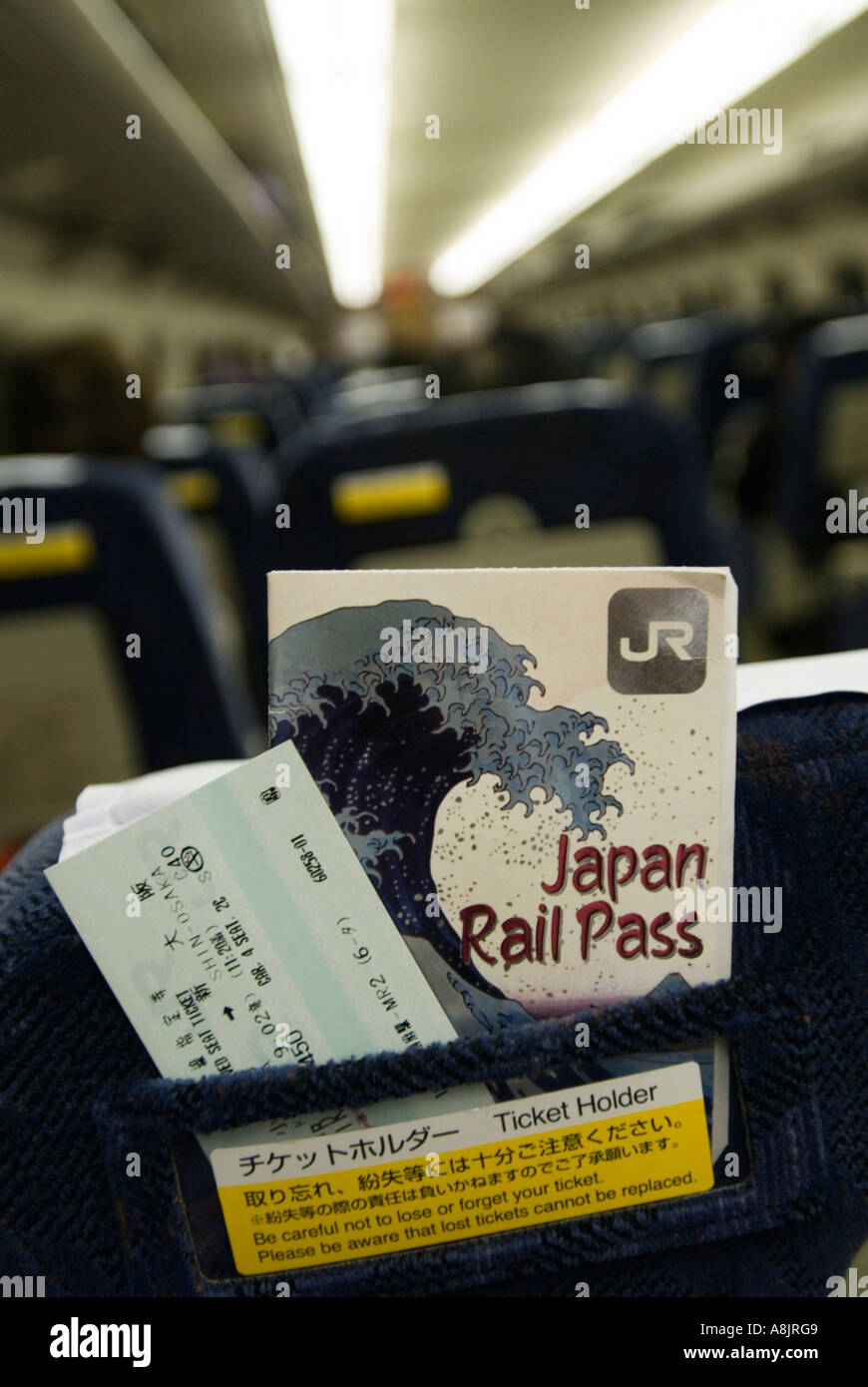 Japan Rail Pass and ticket on Japanese Shinkansen bullet train Japan Stock Photo Alamy