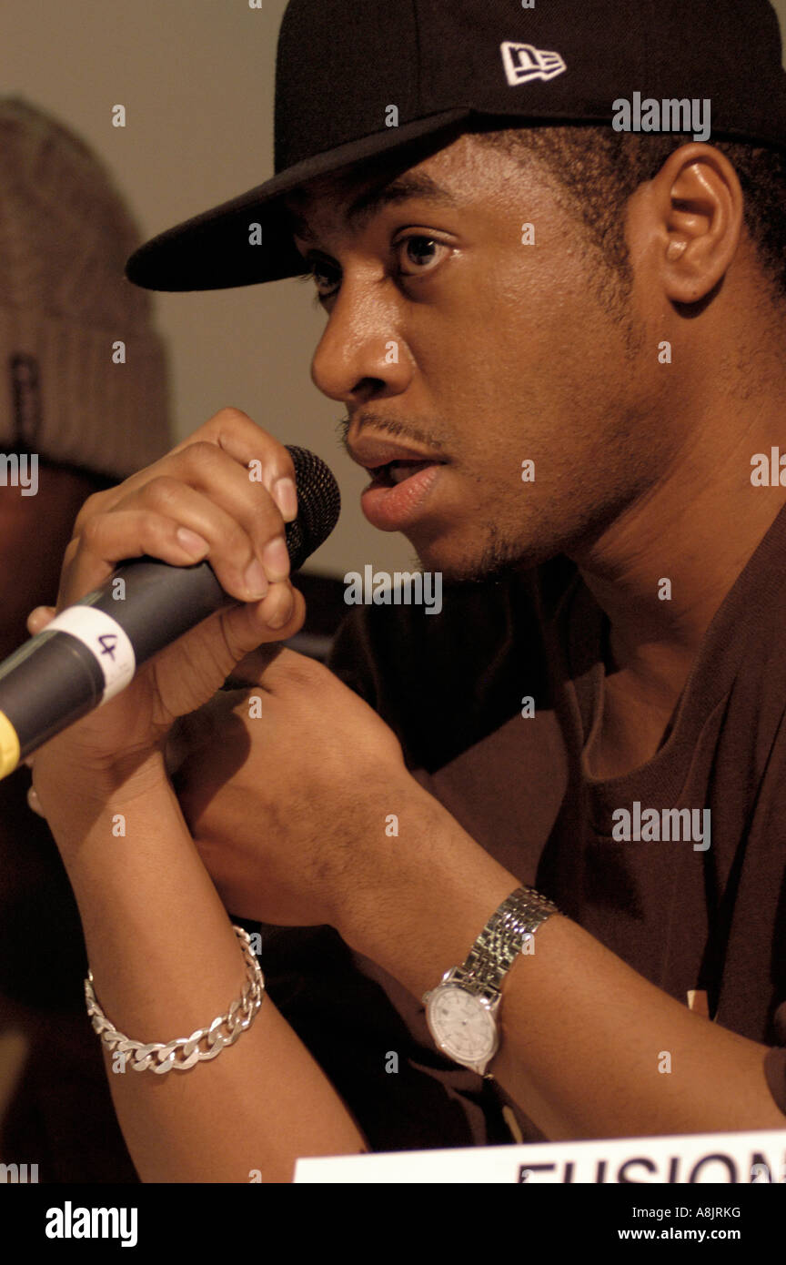 fusion from fallacy and fusion British hip hop artist talking at the