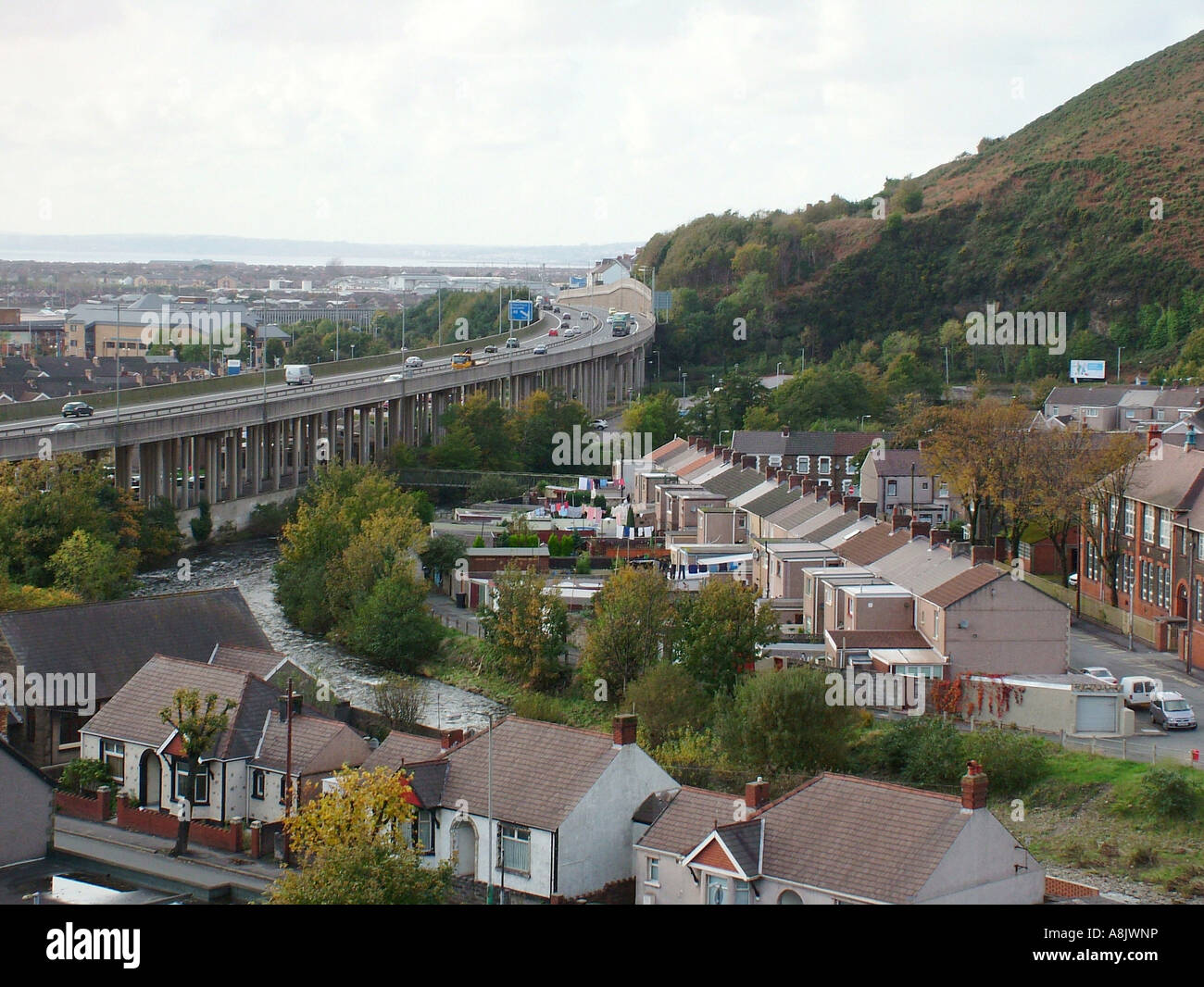 Port Talbot and M4 Motorway South Wales Stock Photo Alamy
