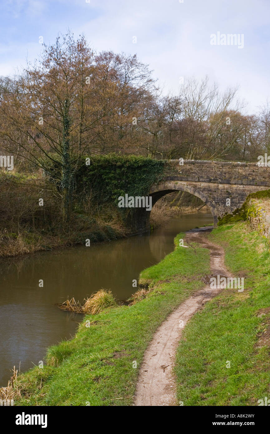 A Bridge over the Peak Forest Canal  at Marple near Stockport in Cheshire Stock Photo