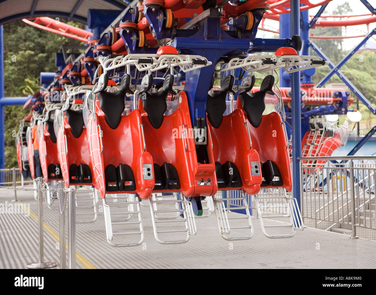 Teenagers riding the Flying Coaster at the Genting Highlands Outdoor