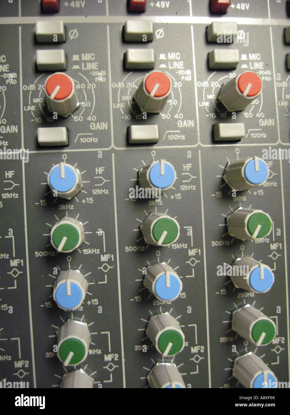 Sound Board knobs and buttons Stock Photo - Alamy