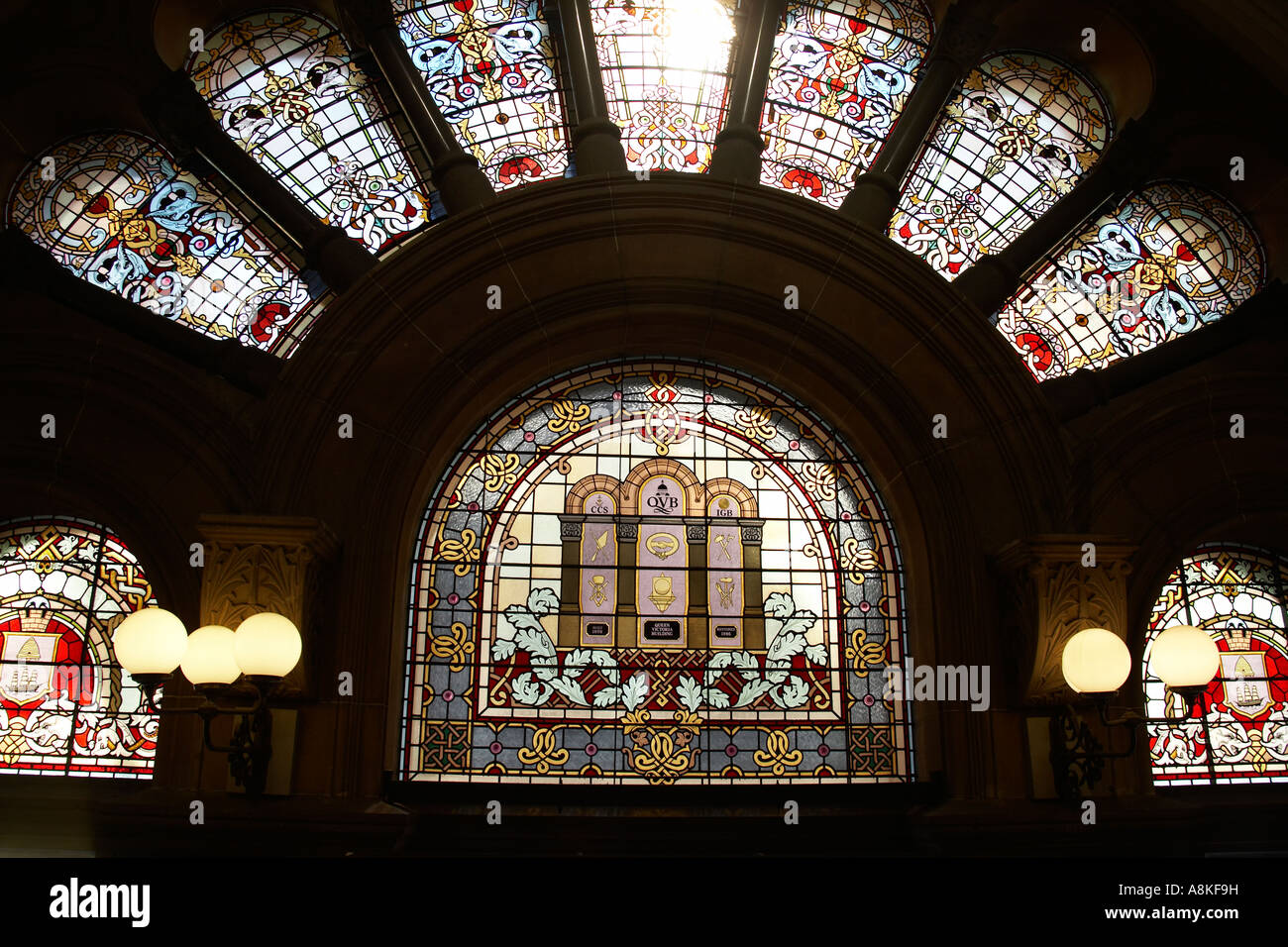 Queen Victoria Building galleried shopping centre interior stained