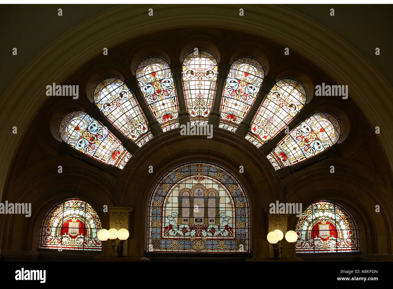 Queen Victoria Building galleried shopping centre interior stained