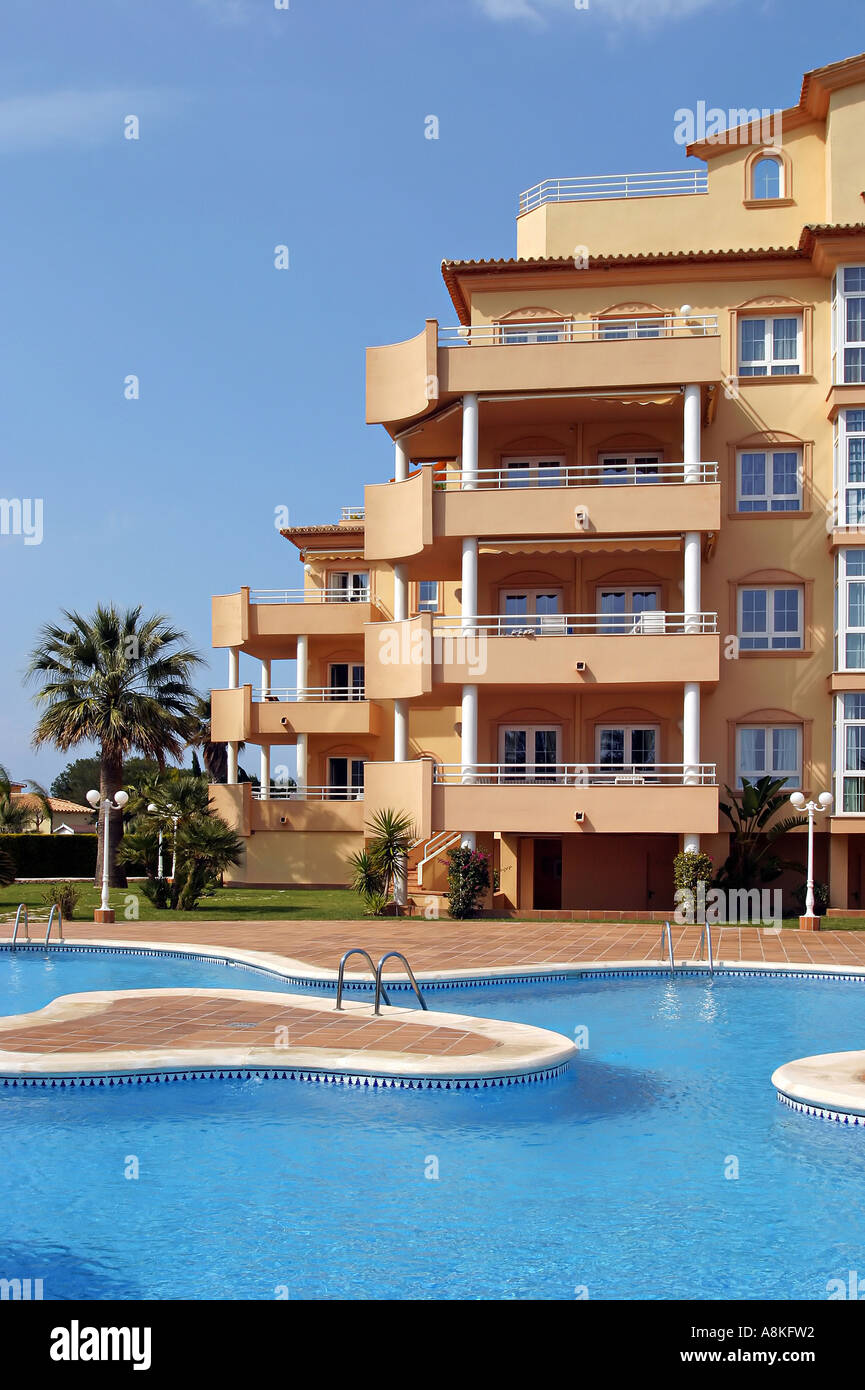 Exterior Of Luxury Holiday Or Vacation Apartments In Spain With