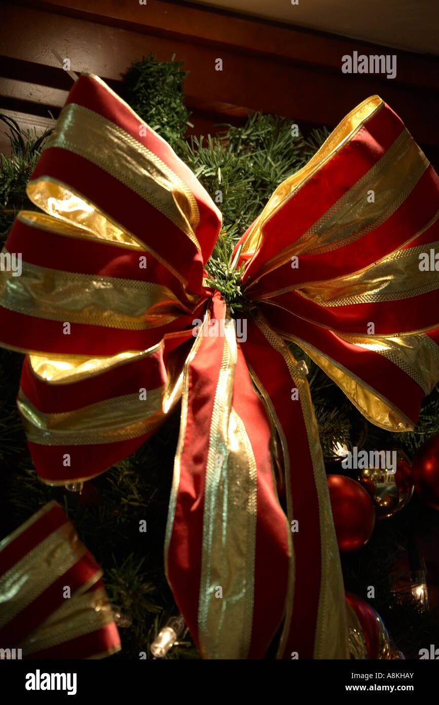 Christmas festive decoration ribbon Stock Photo