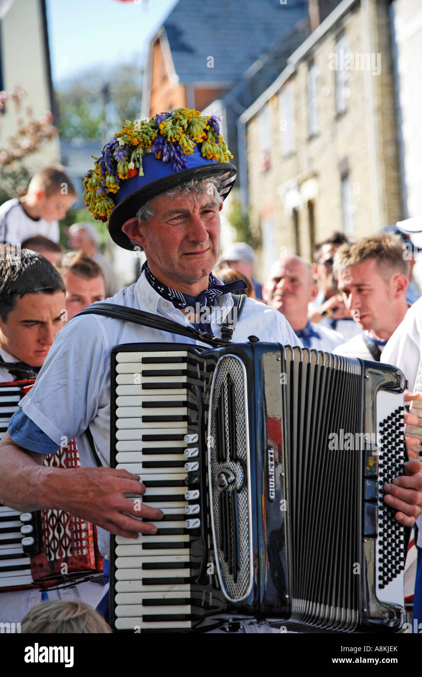 Accordion Players At The Obby Oss Mayday Celebrations Padstow Cornwall