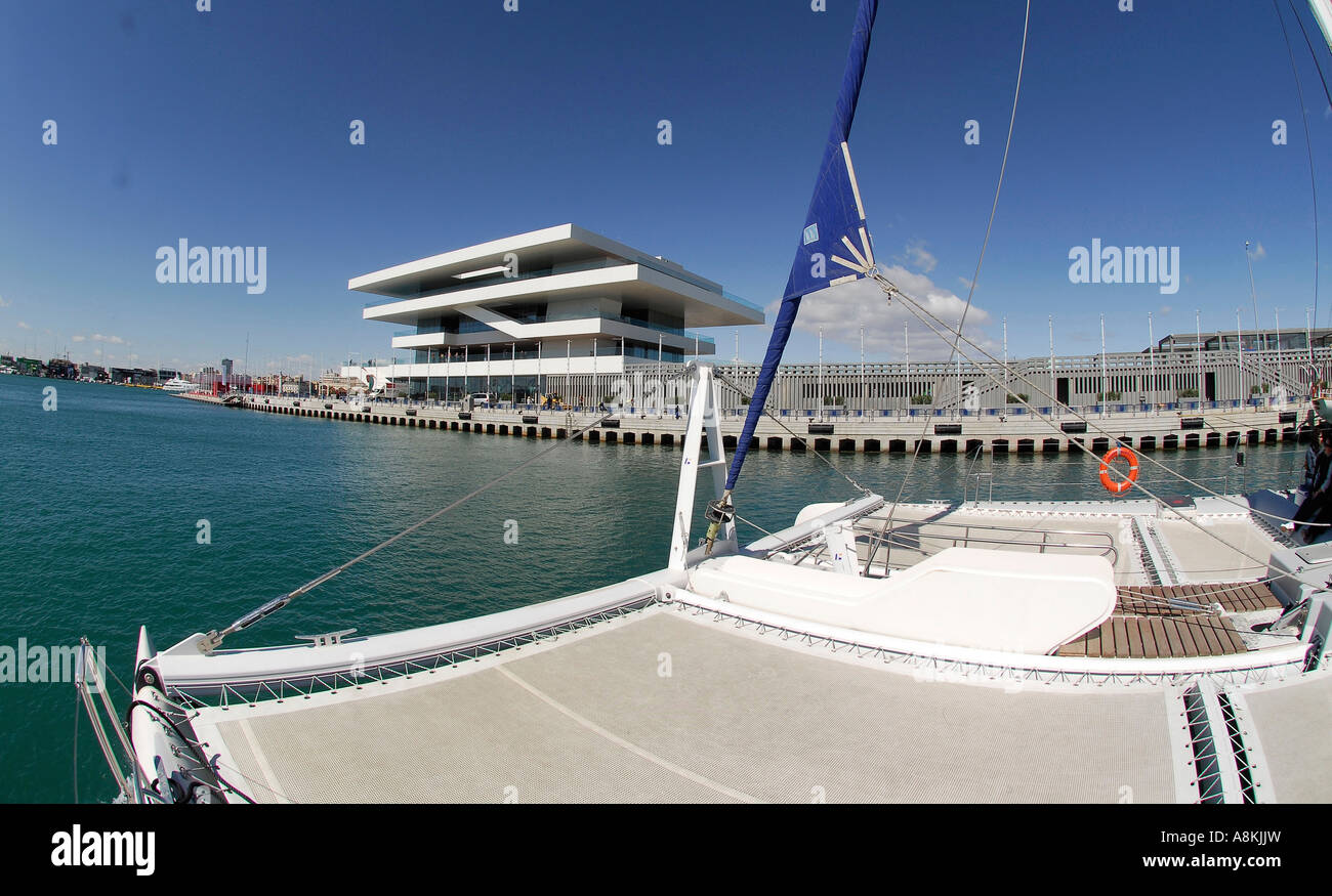Valencias Harbor and Marina host of the 32nd Americas Cup Stock Photo