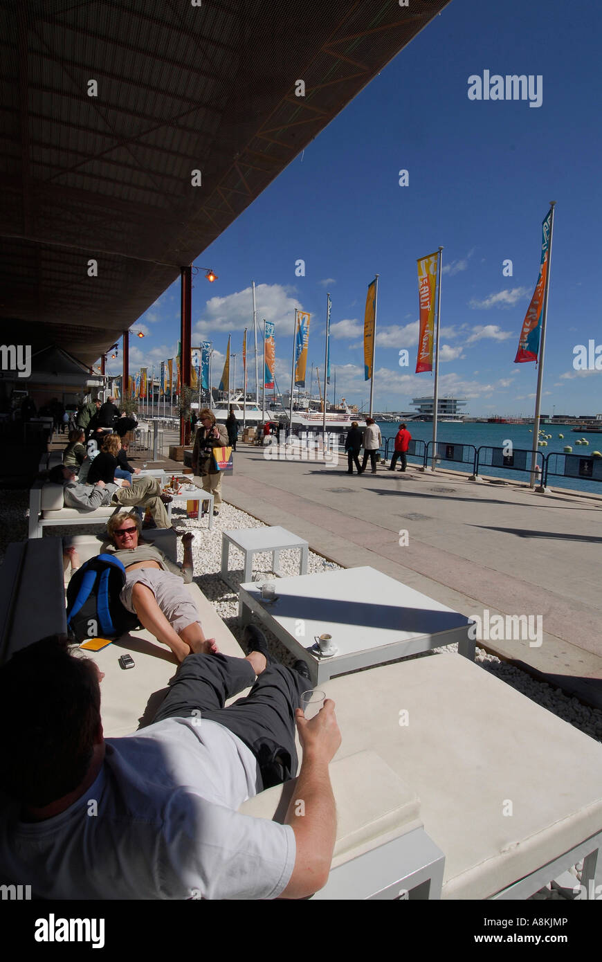 Valencias Harbor and Marina host of the 32nd Americas Cup Stock Photo