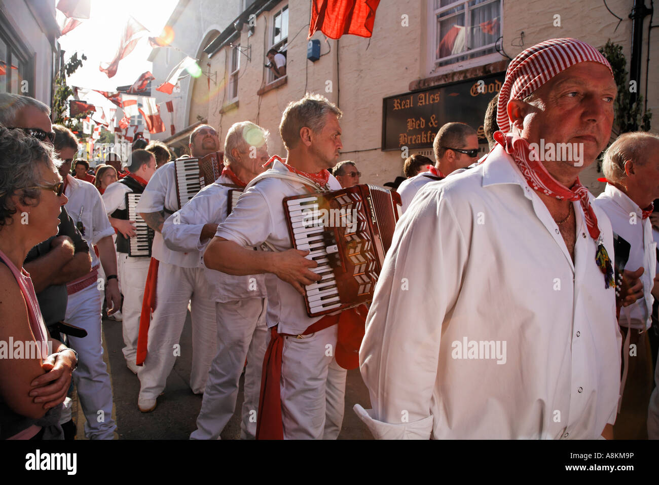 Accordion Players At The Obby Oss Mayday Celebrations Padstow Cornwall