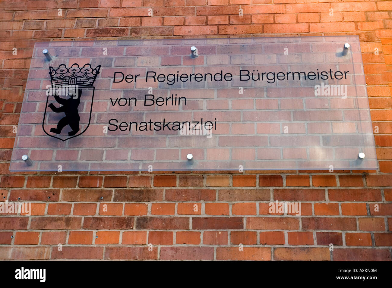 Sign of the burgomaster at the red town hall Berlin Stock Photo