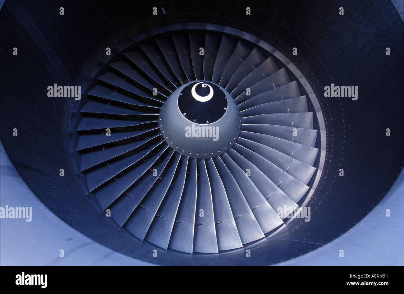 Jet engine of an Airbus A 340 Stock Photo