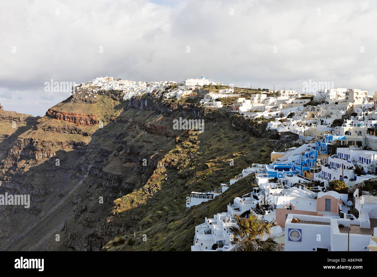 View of the village at the caldera , Firostefani, Santorini, Greece Stock Photo
