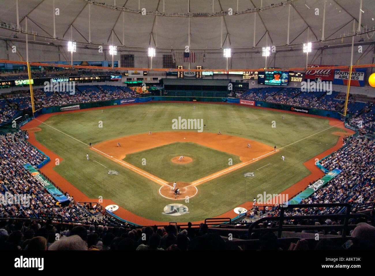 Wide shot Tropicana Field St Petersburg Florida home of the Tampa Bay
