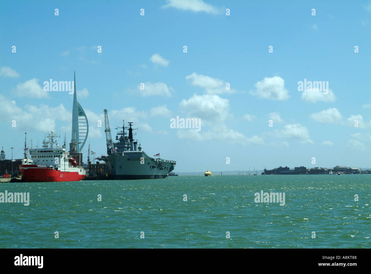 Sailing In Portsmouth Harbour Stock Photo Alamy