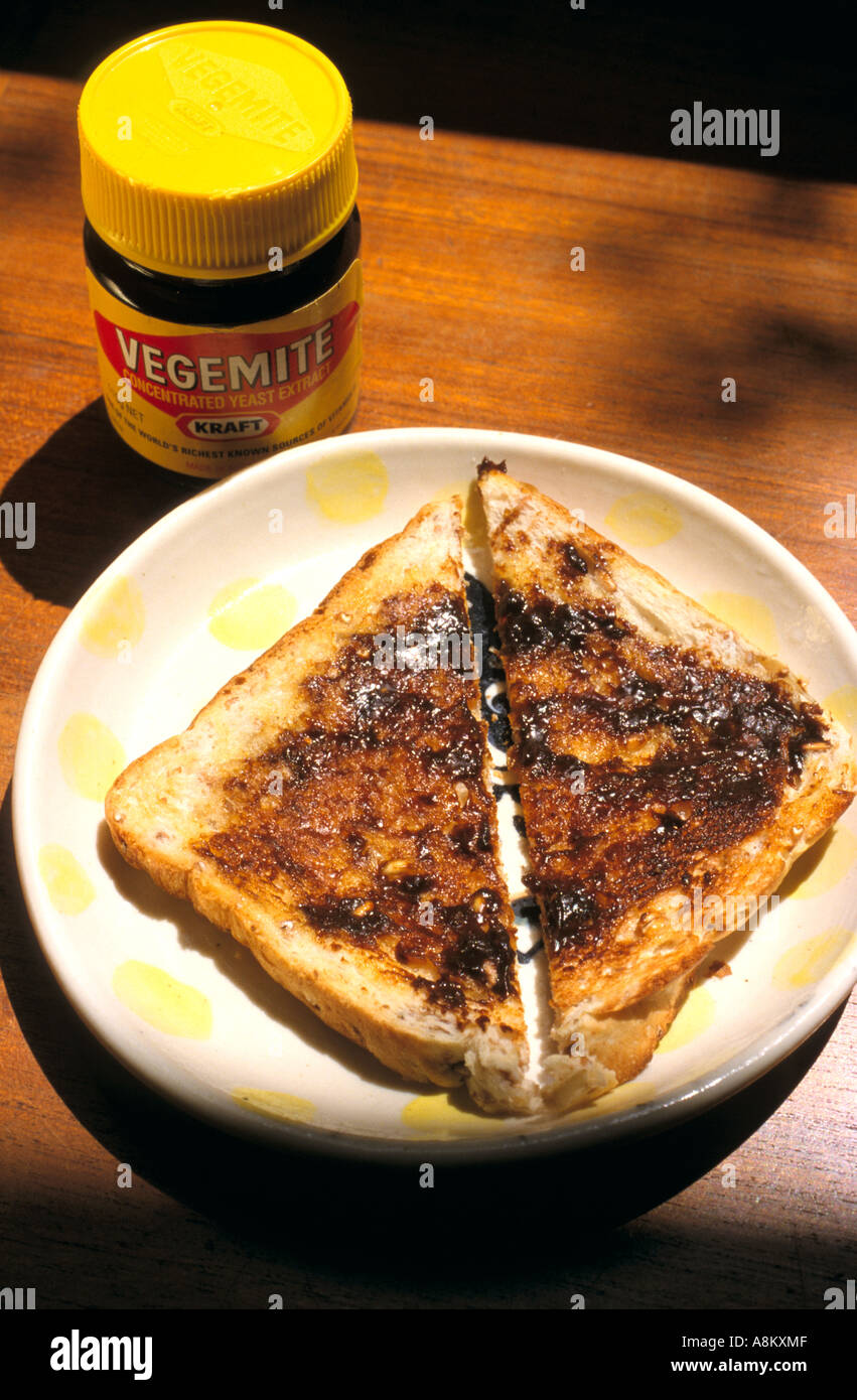Vegemite on toast, a yeast extract spread usually eaten on toast at