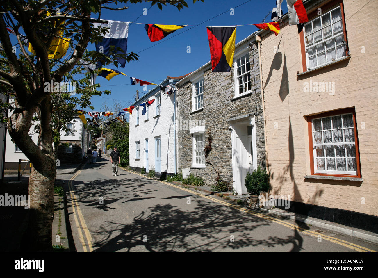 Local Cottages Padstow Cornwall England UK Europe Stock Photo