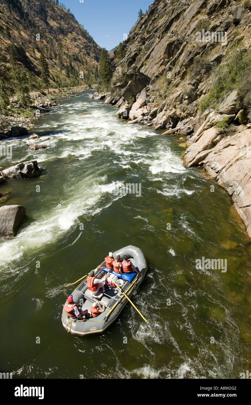 IDAHO MAIN SALMON RIVER Whitewater rafting through fast moving rapids